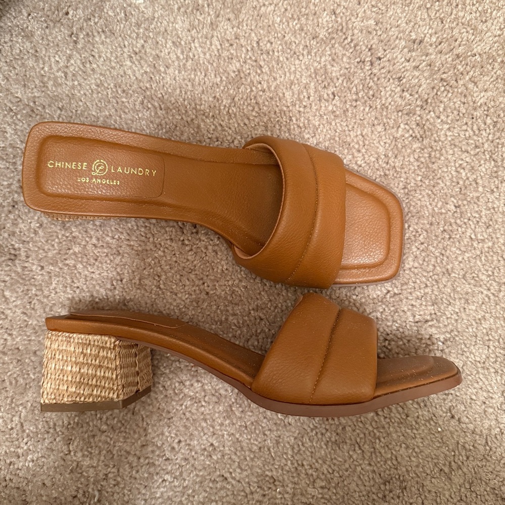 Chinese Laundry Brown Block Heel Sandals